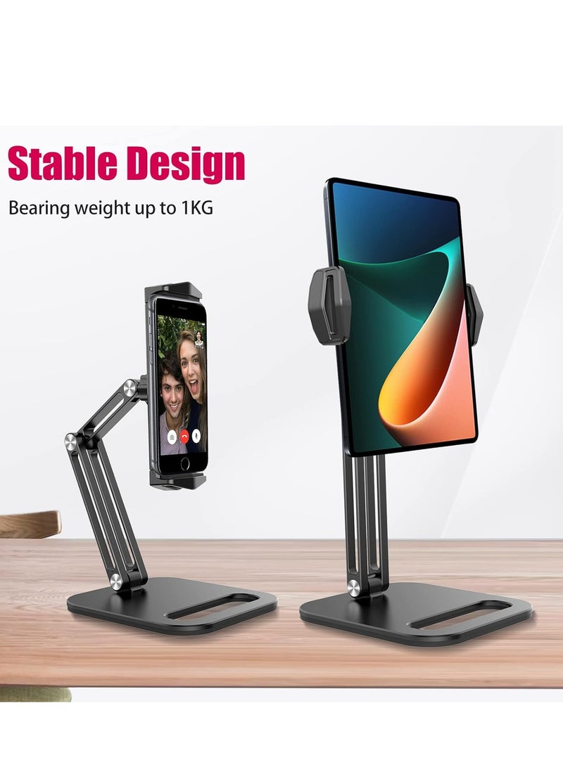 ULANZI Tablet Stand Holder, VIJIM P001 Desktop Phone Mount Stand with 2 Adjustable Arm and 360° Rotates Tablet Holder Universal Foldable Multi Angle, Compatible with iPad iPhone Tablet and More - Image 5