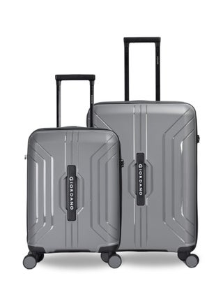Giordano Luggage Sets of 2 Hard Shell PP Durable Lightweight Carry on & Checked Suitcase with Double Spinner Wheels, Secure Combination Lock Trolley, Unbreakable Hardcase Suitcase 2 Pcs Grey (S+M) - pzsku/ZE08EA2B26876A4845E02Z/45/1741178487/59913028-bbb8-4970-9a59-dd4b6cf82254