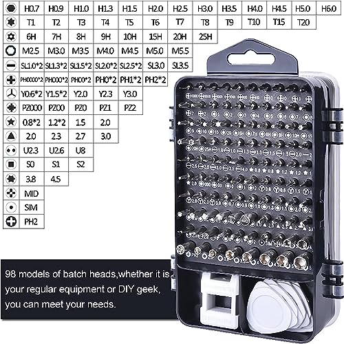COOLCOLD 115 in 1 Screwdriver Set with Magnetic Bits, Silicone Heat Resistant Mat (932°F, 17.8x11.8 inch) & Laptop Screw Kit | Professional Repair Tool Kit for Laptop, Mobile, Tablet, Electronics - Image 2