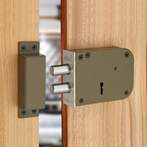 DUKE Door Lock Bullet Regular Heavy Main Door Lock with Two Solid Bullets & 6 Levers 100mm Double Action Locking with 2 Chrome Finish Keys - Image 1
