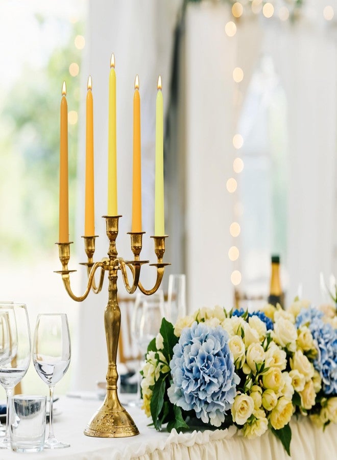 Viyffo Taper Candles 10 Inch Yellow Set of 4 Unscented, Dripless, Smokeless Long Tall Tapered Candlesticks Wedding Advent Home Decor Dinner Christmas-Natural Color Series - Image 5