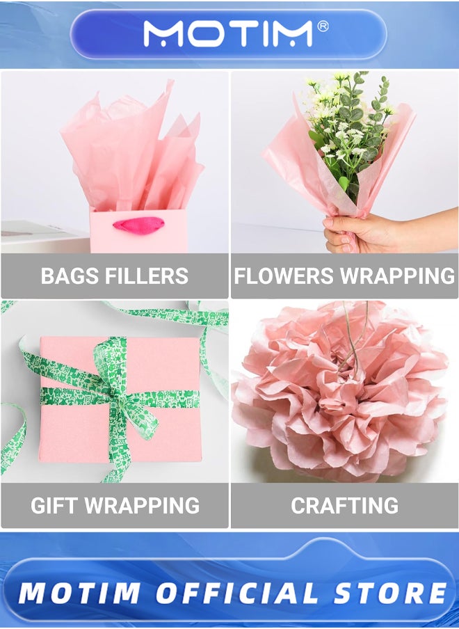 Motim 50*35cm 100 Sheets Rose Pink Tissue Paper for Packaging for Weddings Birthday Floral Filler DIY Project  - Image 4