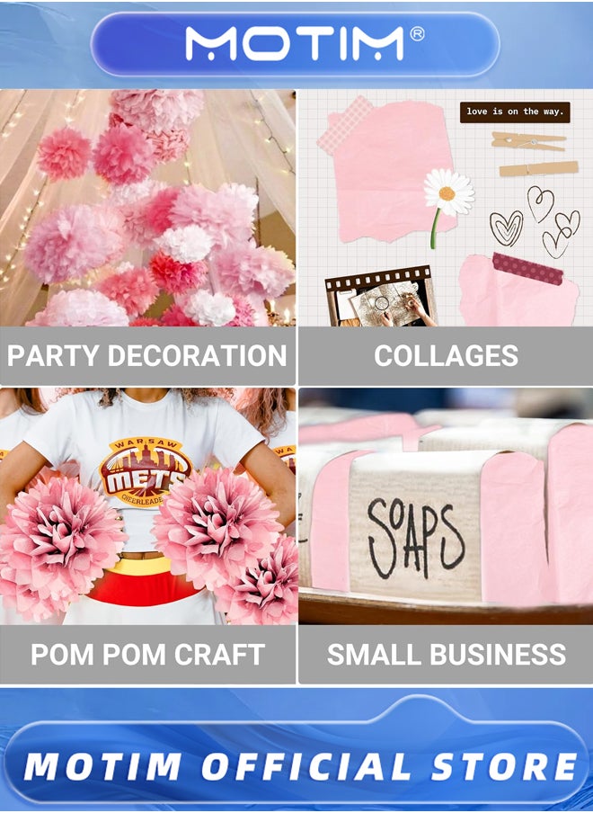 Motim 50*35cm 100 Sheets Rose Pink Tissue Paper for Packaging for Weddings Birthday Floral Filler DIY Project  - Image 5