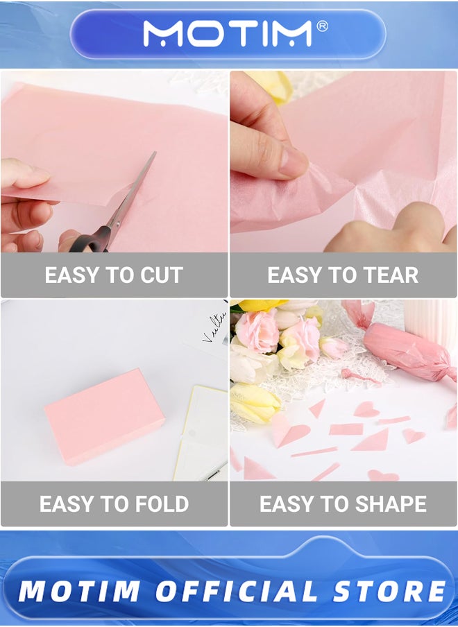 Motim 50*35cm 100 Sheets Rose Pink Tissue Paper for Packaging for Weddings Birthday Floral Filler DIY Project  - Image 2