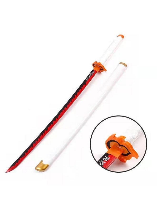 Trunkin Trunkin Adult Katana For Cosplay Life Size Replica Wooden Toy Anime Accessory Toy Collectible | Wooden Sword (Kyoujuro Rengoku Nichirin)  - Image 2