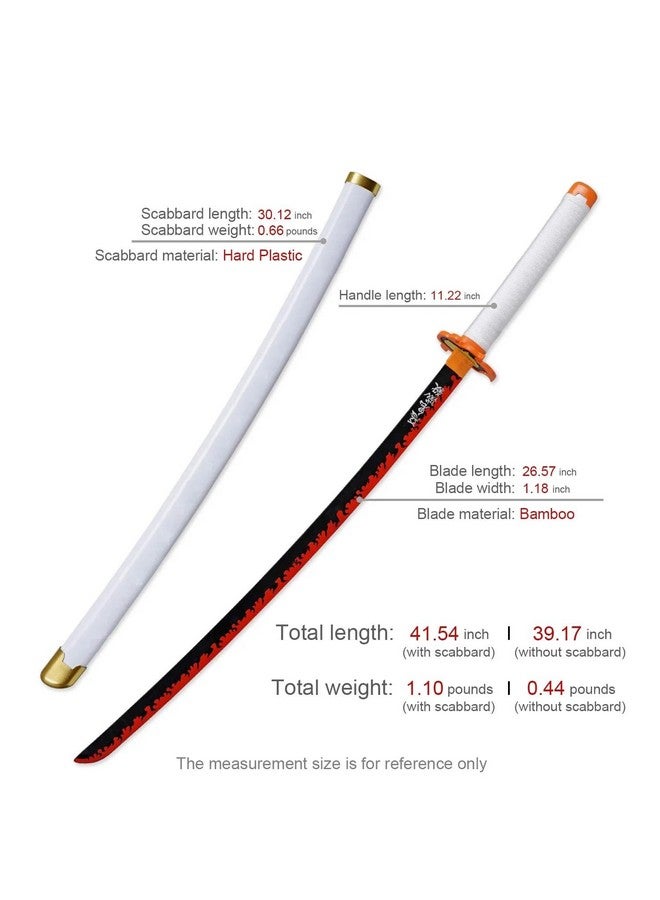 Trunkin Trunkin Adult Katana For Cosplay Life Size Replica Wooden Toy Anime Accessory Toy Collectible | Wooden Sword (Kyoujuro Rengoku Nichirin)  - Image 4