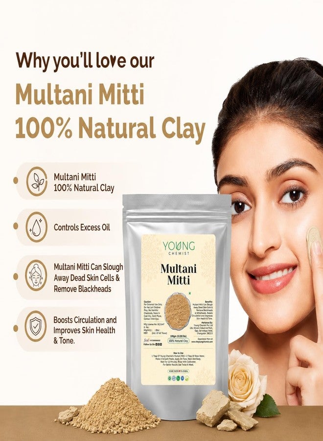 Young Chemist Premium Multani Mitti Clay | Promotes healthy skin cell and reduce acne (100g) - Image 5