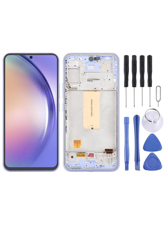 Replacement For Samsung Galaxy A54 5G SM-A546 6.43 inch OLED LCD Screen Digitizer Full Assembly with Frame Purple - Image 1