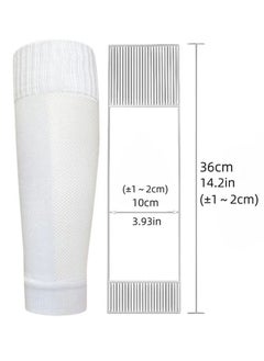 PYC Football Four piece Set Skidproof Soccer Socks Nylon Pocket Shin Guard Sleeves Calf Compression Socks For Soccer Football Sports Adjustable Shin Guard Straps(White)  - Image 3