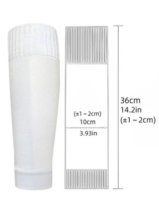 Football Four Piece Set, This non-slip soccer sock set includes a pair of soccer socks, a pair of shin guards, a pack of shin protectors, and two adjustable leg straps. Suitable for soccer (white/one size fits all). - view 3