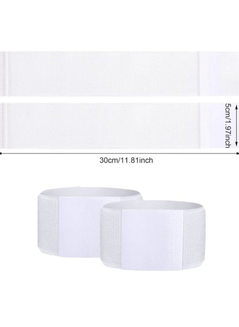 PYC - Football Four piece Set Skidproof Soccer Socks Nylon Pocket Shin Guard Sleeves Calf Compression Socks For Soccer Football Sports Adjustable Shin Guard Straps(White) - Image 1