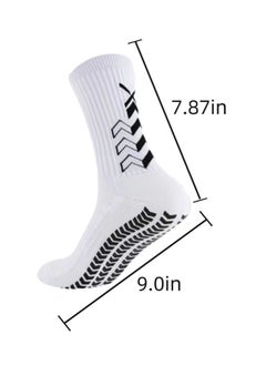 PYC Football Four piece Set Skidproof Soccer Socks Nylon Pocket Shin Guard Sleeves Calf Compression Socks For Soccer Football Sports Adjustable Shin Guard Straps(White)  - Image 2