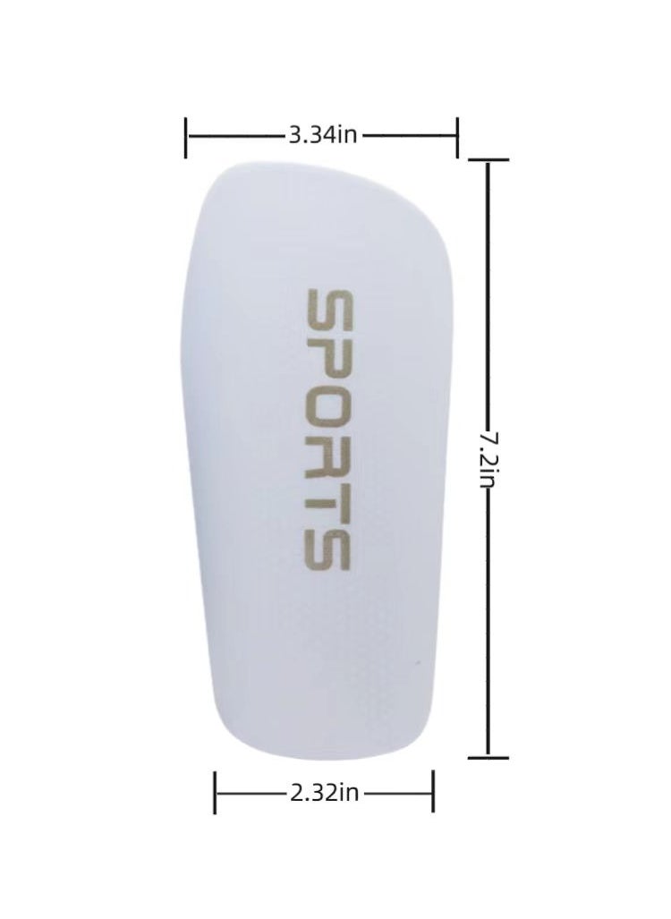 PYC - Football Four piece Set Skidproof Soccer Socks Nylon Pocket Shin Guard Sleeves Calf Compression Socks For Soccer Football Sports Adjustable Shin Guard Straps(White) - Image 1