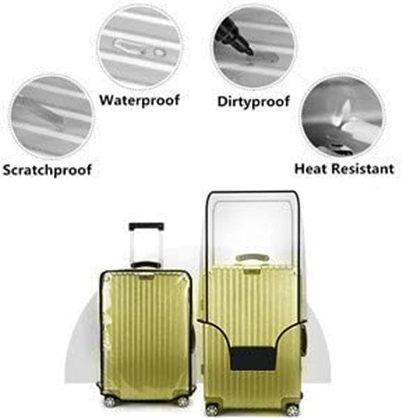 Goodern 30 Inch Luggage Cover Protector Bag - Clear PVC Suitcase Cover for Wheeled Luggage - Image 3