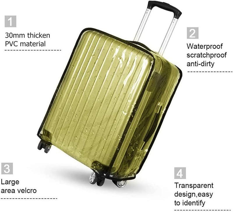 Goodern 30 Inch Luggage Cover Protector Bag - Clear PVC Suitcase Cover for Wheeled Luggage - Image 4
