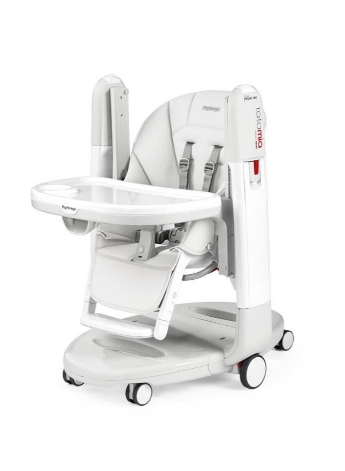Peg Perego Tatamia Follow Me 3-in-1 High Chair & Recliner – 9 Height Positions, Easy Clean, Push Wheels, 0–3 Years, Made in Italy, Latte - Image 3
