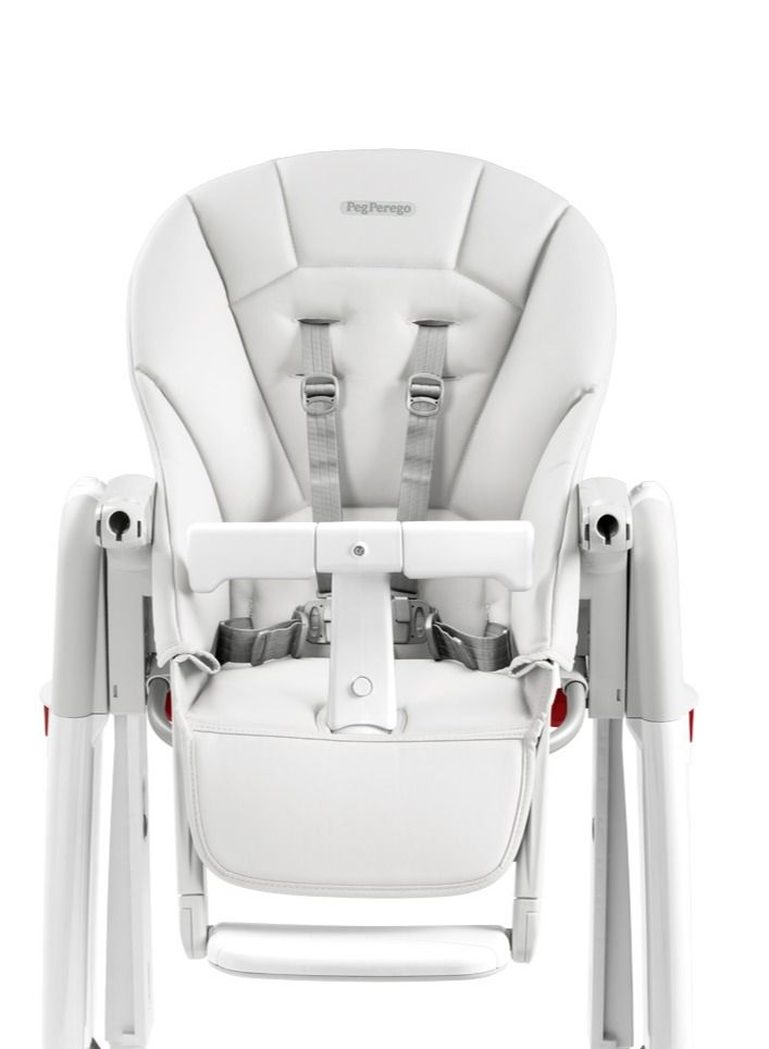 Peg Perego Tatamia Follow Me 3-in-1 High Chair & Recliner – 9 Height Positions, Easy Clean, Push Wheels, 0–3 Years, Made in Italy, Latte - Image 1