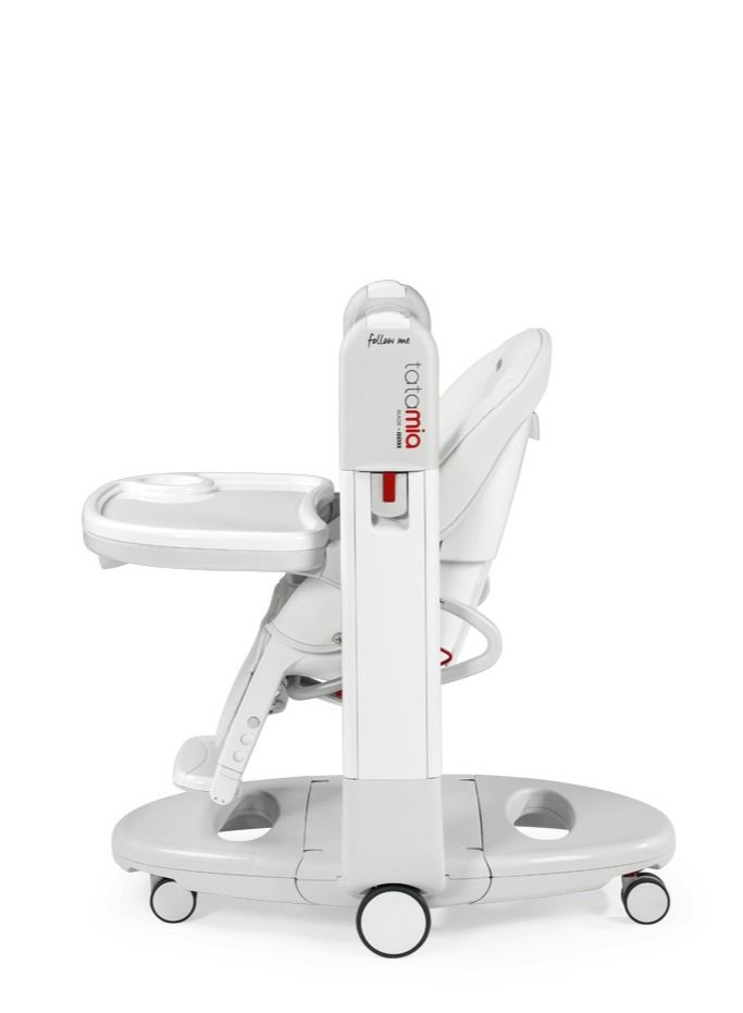 Peg Perego Tatamia Follow Me 3-in-1 High Chair & Recliner – 9 Height Positions, Easy Clean, Push Wheels, 0–3 Years, Made in Italy, Latte - Image 5