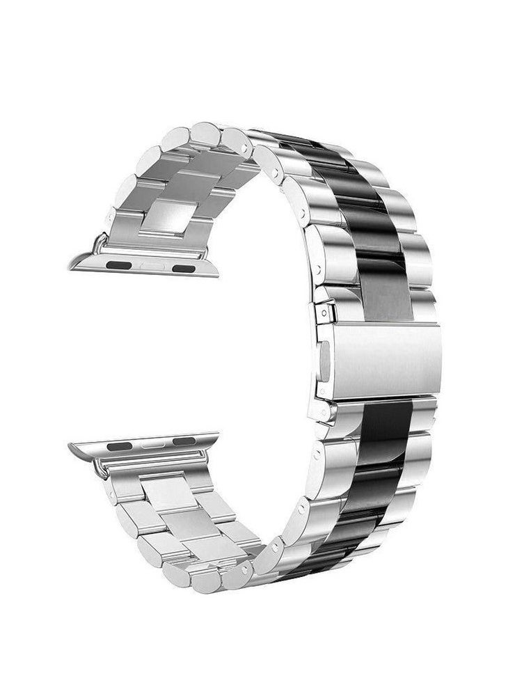 Generic Stainless Steel Metal Bracelet Watch Band Strap Apple Watch Ultra 49/45/44/42mm Adjustable Braided Elastic For Series 8/7/6/5/4/3/2/1 / SE  - Image 1