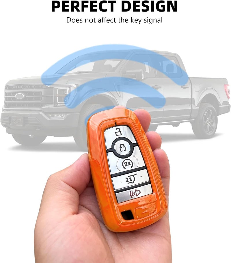 RAZPOY Orange Key Fob Cover for Ford Vehicles - Image 5