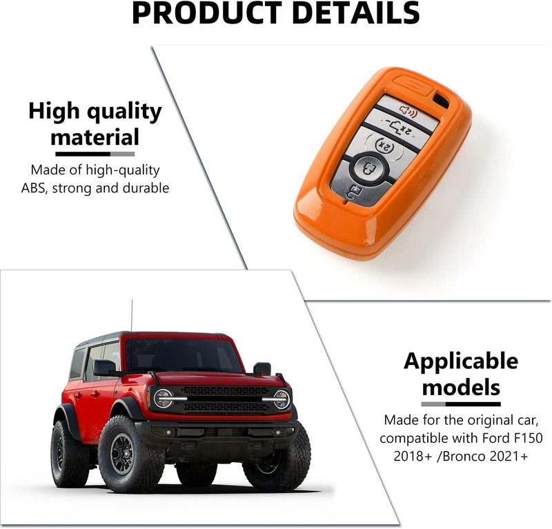 RAZPOY Orange Key Fob Cover for Ford Vehicles - Image 3
