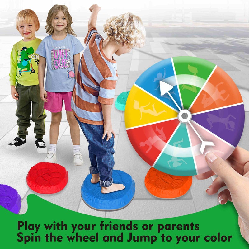SmartYeen Stepping Stones for kids,8/12 PCS Durable Non-Slip Balance Stones Indoor Outdoor toys for toddlers develope Kids Balance and Coordination Skills - Image 5