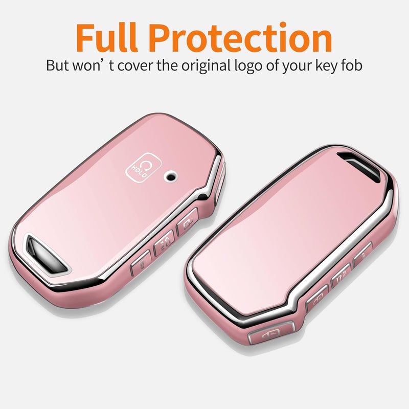 Sindeda Key Fob Cover with Leather Keychain - Chalk Pink - Image 3