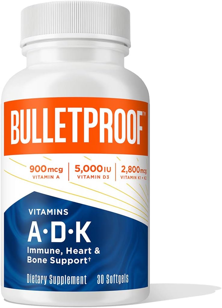 Bulletproof Vitamins ADK Softgels 30 Count Supplement for Heart Bone Health and Immune Support - Image 1