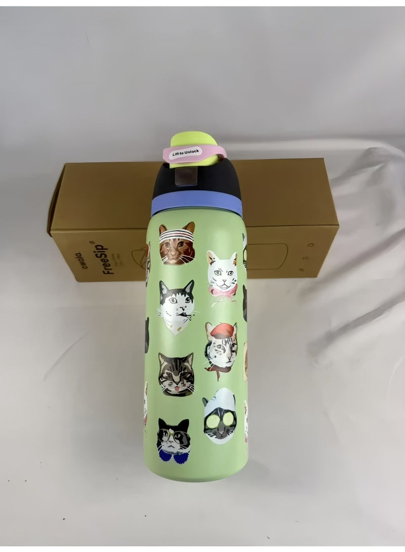 Insulated Stainless Steel Water Bottle With Straw For Sports Travel And School BPA Free Sports Water Bottle(32OZ) - view 3