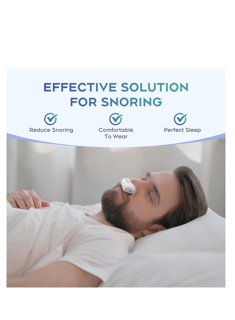 XiuWoo Anti Snoring Devices, Effective Snoring Prevention, Twin Turbine Electric Adjustable and Breathable, Adjustable Wind Speed, Snoring Solution for Men and Women, Suitable for All Nose Shapes, White - Image 4