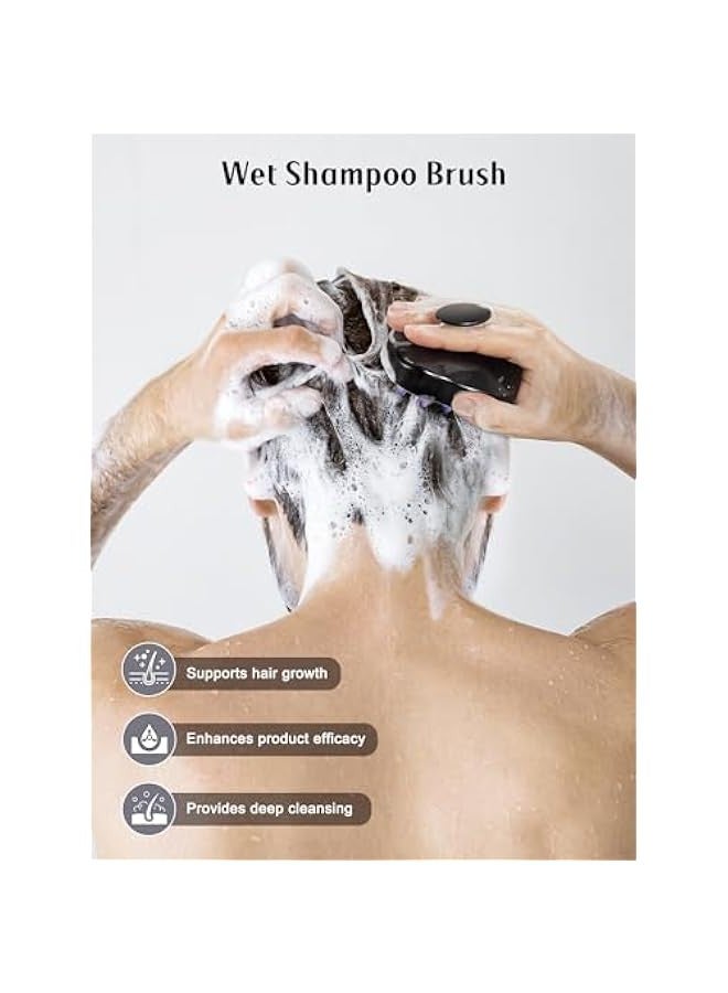 إسكدنيا فرشاة الشامبو، وتدليك فروة الرأس باستخدام حرير ليليكون ناعم، والشعر الرطب والجاف مناسب للرجال والنساء - Image 4