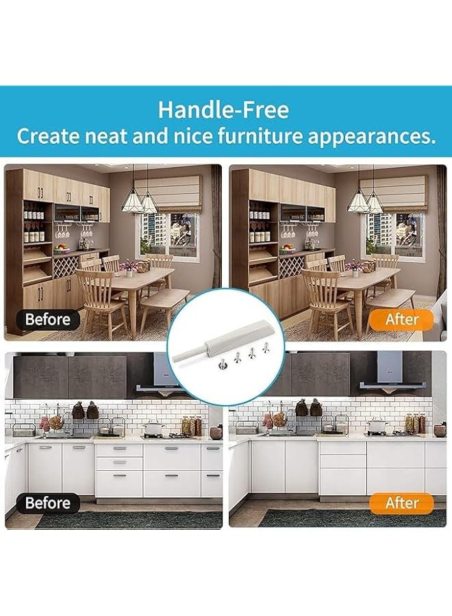 S-TOP Magnetic Push Open Latches for Cabinet Drawers, White Recessed Cabinet Doors, Push-to-Open Cabinet Hardware, Kitchen Push-to-Touch Release Latches (White 10Pcs) - Image 4