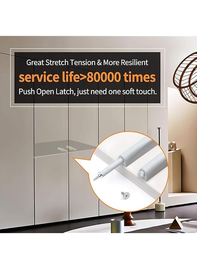 S-TOP Magnetic Push Open Latches for Cabinet Drawers, White Recessed Cabinet Doors, Push-to-Open Cabinet Hardware, Kitchen Push-to-Touch Release Latches (White 10Pcs) - Image 3