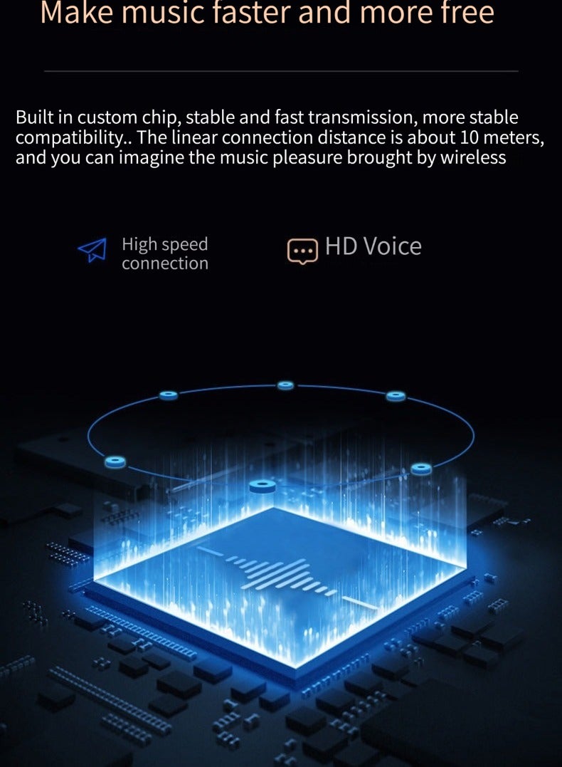 Intelligent Wireless Bluetooth Speaker Outdoor Speaker Pluggable Subwoofer Small Speaker Voice Broadcast Audio Black  - Image 3