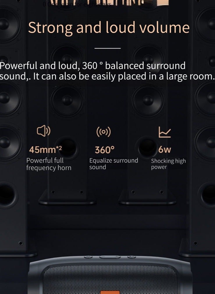 Intelligent Wireless Bluetooth Speaker Outdoor Speaker Pluggable Subwoofer Small Speaker Voice Broadcast Audio Black  - Image 2