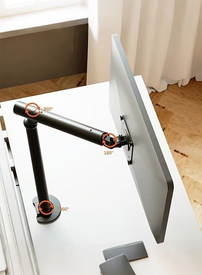 WALALLA Full Motion Monitor Stand,Tilt Swivel Single Monitor Arm Mount For 15-32 Inch Screen With Desk C-Clamp And Grommet Option - Image 3