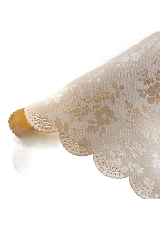 Avivi Aiwei Round Tablecloth, Waterproof, Oil-Proof, Scald-Proof, Circular Dining Table Cover, Tablecloth, Coffee Table Mat, Dining Table Pad, 180*180, Rose Champagne - Image 2