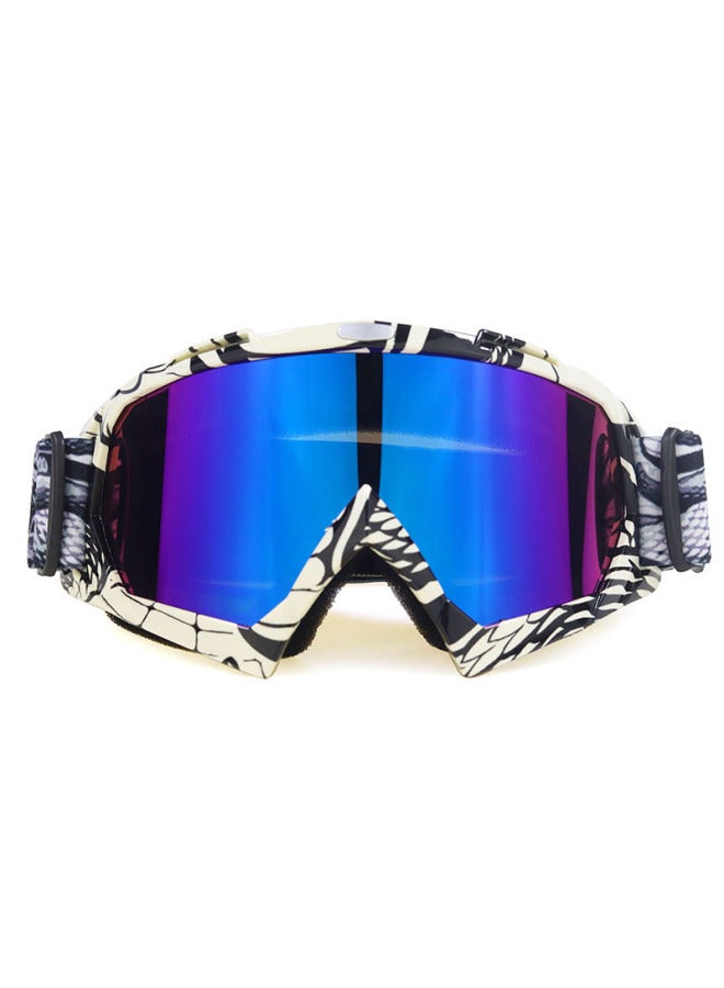 Motocross Goggles Snake Pattern Frame Ribbon Colorful Reinforced Styling Pieces for Men Women Outdoor Ski Glasses