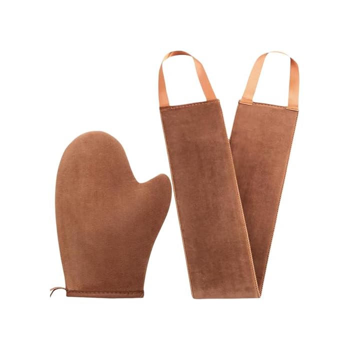2 in 1 Self Tanning Mitt Applicator kit Self Tan Mit Self Tanner Mitt and Back Lotion Applicators for Your Back, Self Tan Mitt, Back Applicator Mitt for Self Tanner, Ultra Soft and Streak Free