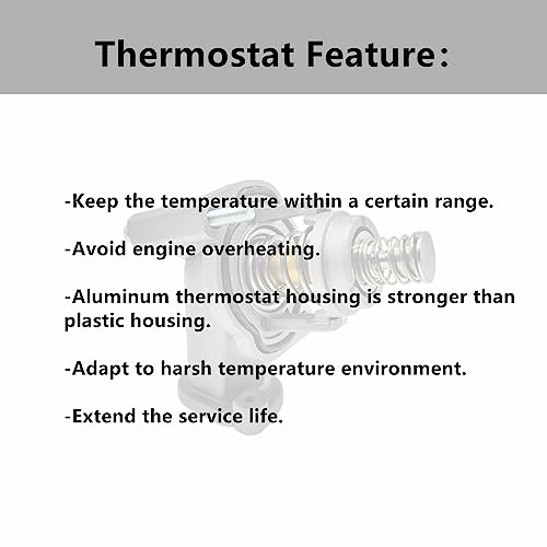 BSNOVT Engine Coolant Thermostat and Housing Assembly 12678784, Compatible with Cadillac CT5 2020-2022, GMC Canyon 2017-2022,Chevrolet Camaro 2016-2022, Cadillac CTS 2016-2019, Replace# 15-81889 - Image 3