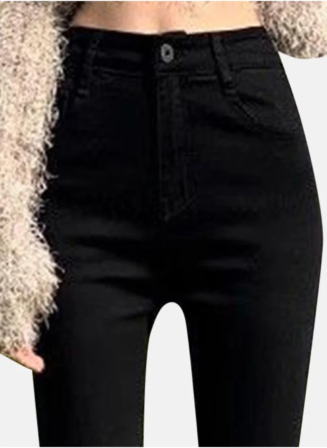 YUNIQEE Black Cotton Skinny Fit High-Rise Jeans