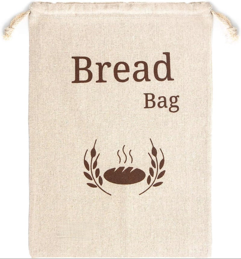 Kuwugi New Living 100% Organic Linen Bread Bag Extra Large | 1 x Reusable Bread Bags | Food Storage Bag | Bread Storage Bags | 44x35 cm | Eco Bread Bag - Image 1