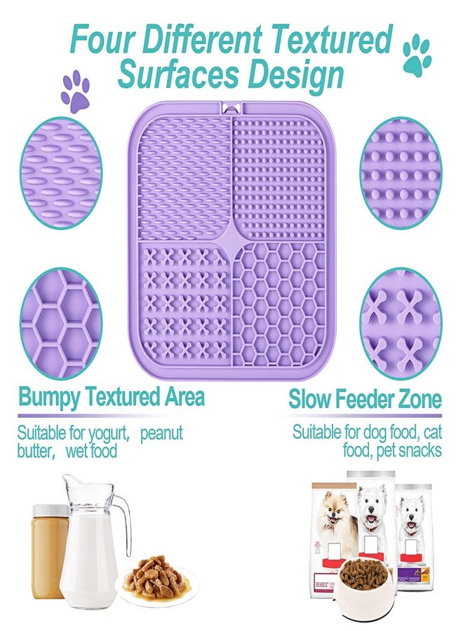 LUKITO Lick Mat for Dogs and Cats, Licking Mat with Suction Cups for Dog Anxiety Relief, Cat Peanut Butter Lick Pad for Boredom Reducer, Enrichment Toy, Treat Mat for Bathing Grooming (Large-3 Pack) - Image 2