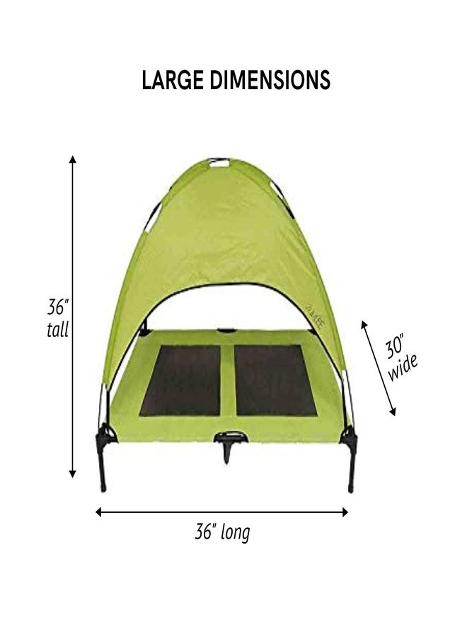Midlee Green Dog Cot with Canopy (30" x 36") - Image 2