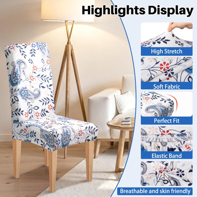 Dioxide High Stretch Chair Covers for Dining Chairs, Washable Dining Chair Covers Set of 6, Soft Kitchen Chairs Seat Covers, Parsons Chair Slipcovers Protectors for Home Hotel Restaurant Banquet - Image 5