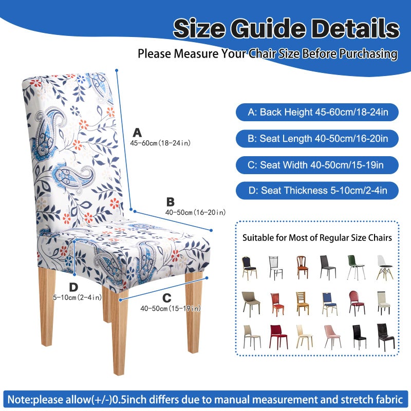 Dioxide High Stretch Chair Covers for Dining Chairs, Washable Dining Chair Covers Set of 6, Soft Kitchen Chairs Seat Covers, Parsons Chair Slipcovers Protectors for Home Hotel Restaurant Banquet - Image 2