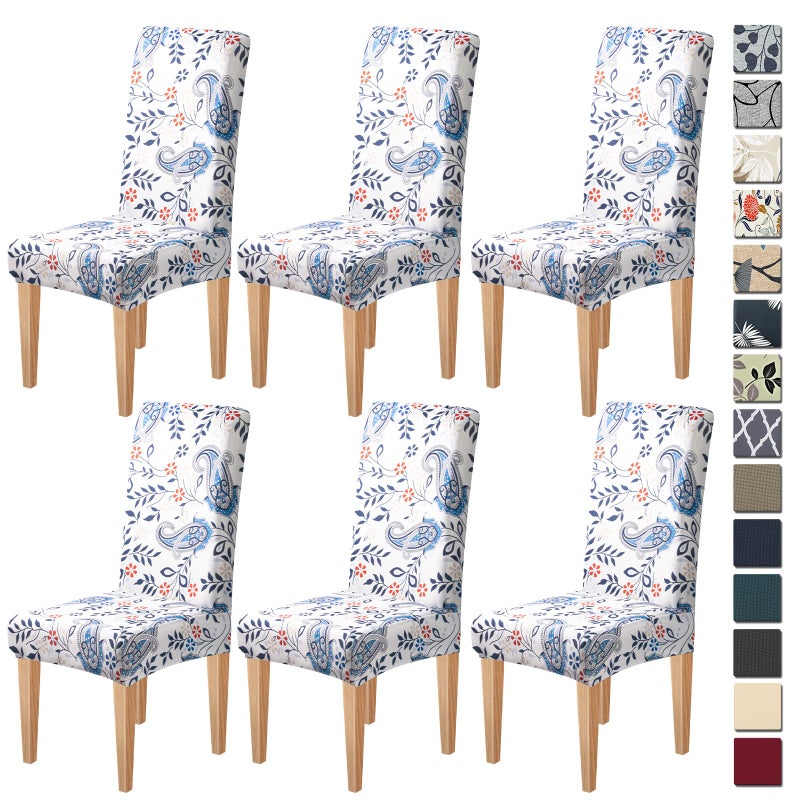 Dioxide High Stretch Chair Covers for Dining Chairs, Washable Dining Chair Covers Set of 6, Soft Kitchen Chairs Seat Covers, Parsons Chair Slipcovers Protectors for Home Hotel Restaurant Banquet - Image 1