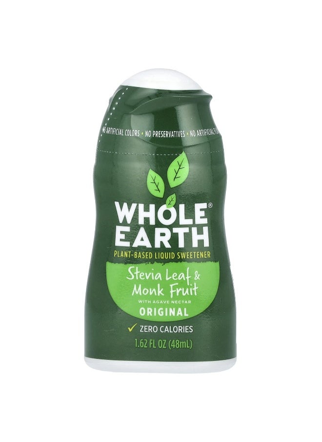 Whole earth Whole Earth, Stevia Leaf & Monk Fruit With Agave Nectar, Original, 1.62 fl oz (48 ml)  - Image 1