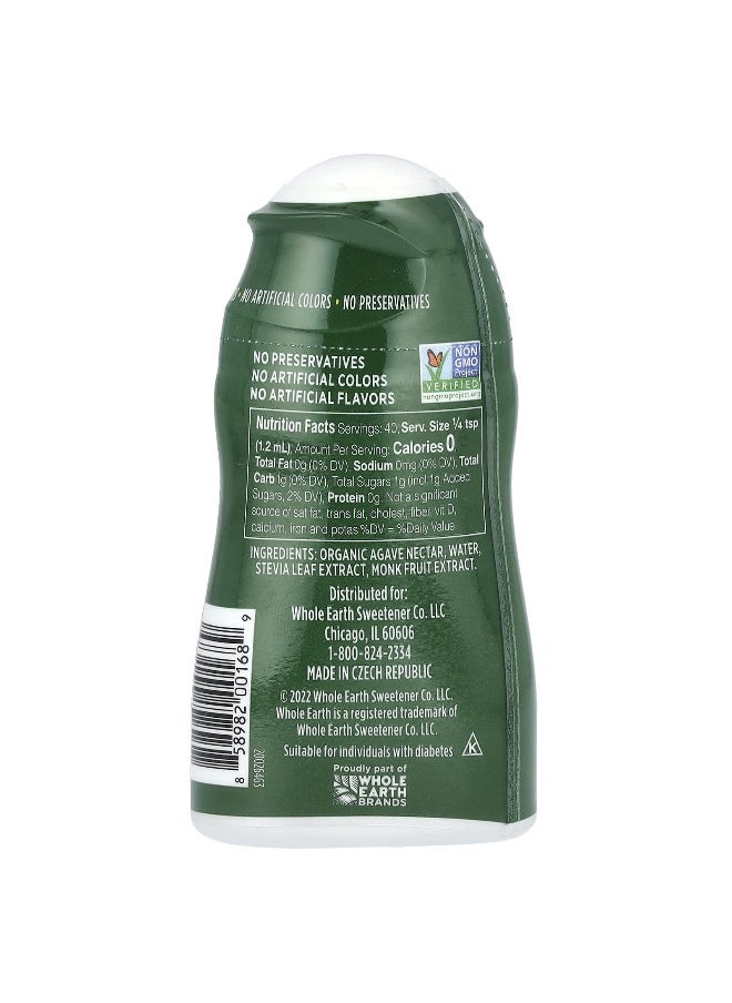 Whole earth Whole Earth, Stevia Leaf & Monk Fruit With Agave Nectar, Original, 1.62 fl oz (48 ml)  - Image 2