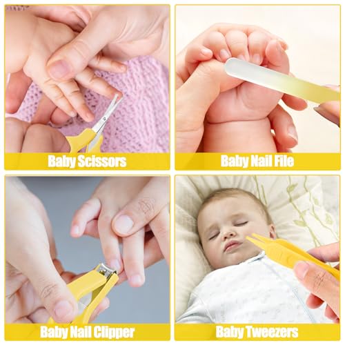 POPYJAN Baby Healthcare and Grooming Kit for Newborn Kids, 24PCS Upgraded Safety Baby Care Kit, Newborn Nursery Health Care Set, Baby Care Products (Yellow) - Image 3